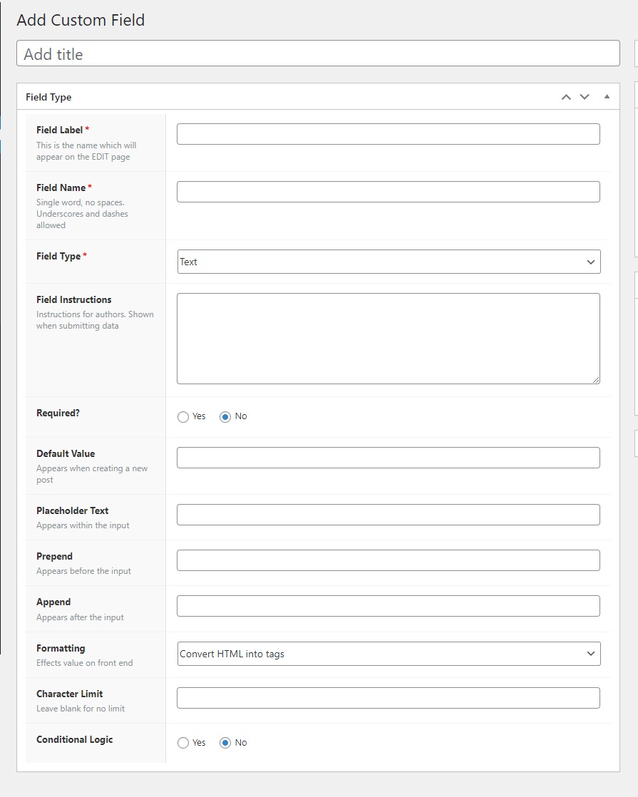 Add custom field