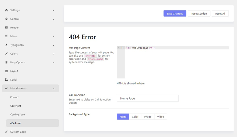 404 Error Page