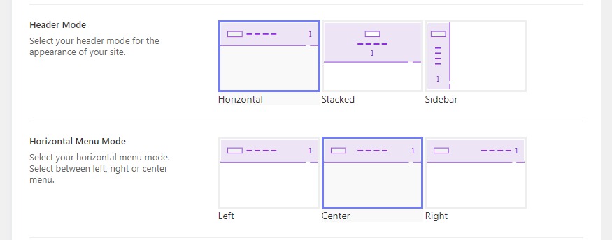 Horizontal Menu