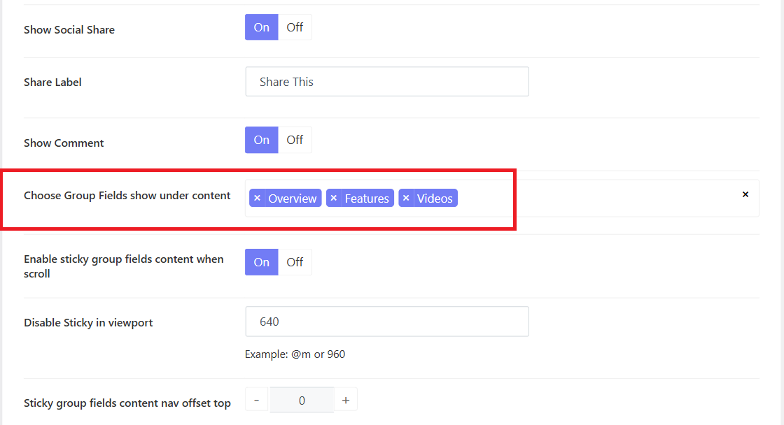Product tab
