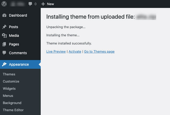 Theme Install